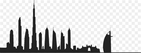 Dubai city skyline silhouette background. Dubai Skyline Building Clip art - burj khalifa - Nohat ...