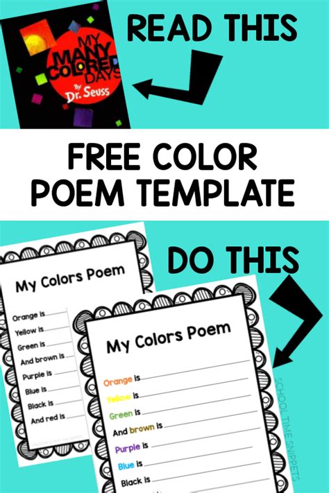 Free Color Poem Template For Kids School Time Snippets