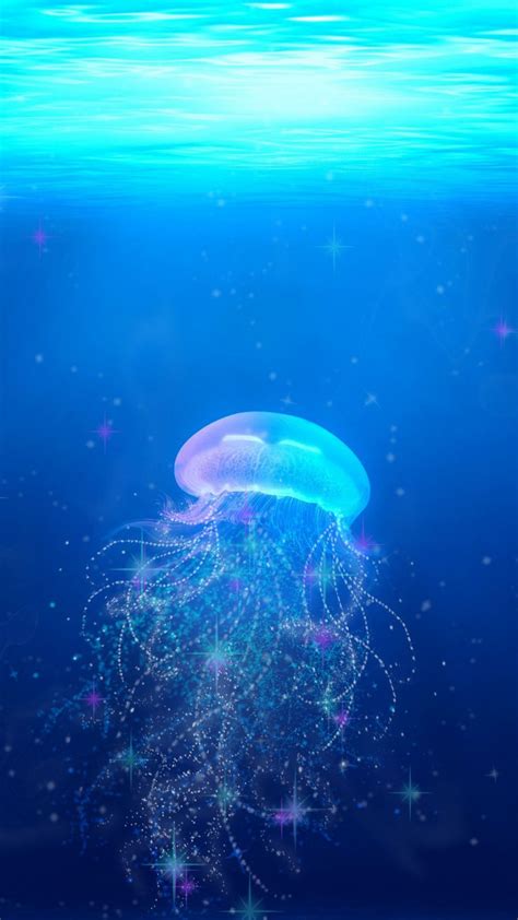 Download Wallpaper 1080x1920 Jellyfish Underwater World Swim