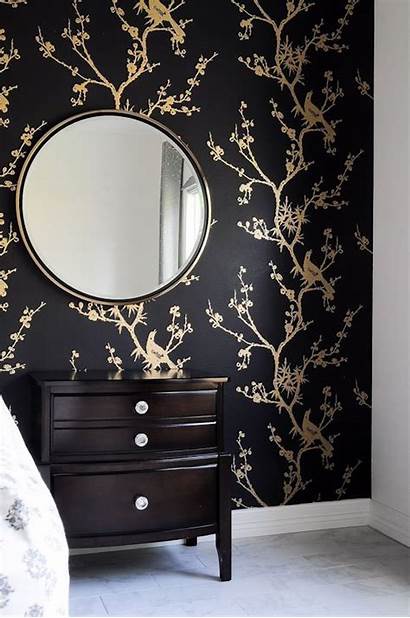 Mirror Tempaper Gold Bedroom Wall Wais Accent