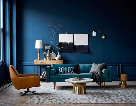Interior Color Trends 2021 Navy Blue Living Room Design Зеленые