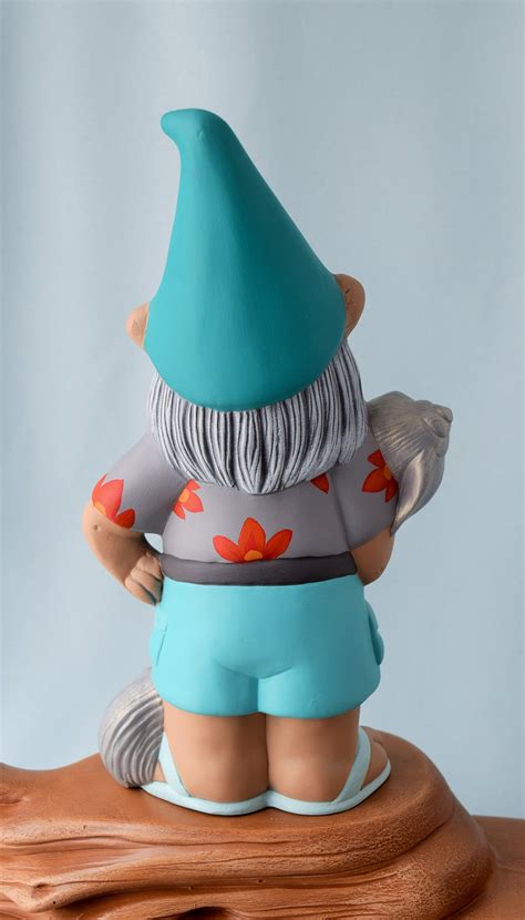 Gnome Statue Gnome Holding A Seashell Beach Gnome Etsy