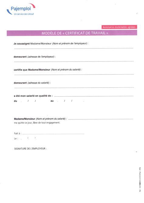 Certificat De Travail Exemple Pdf Modele De Lettre Type