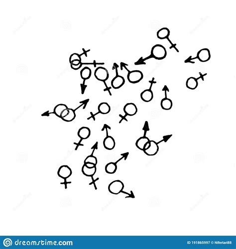Female And Male Gender Symbols Hand Drawn Outline Doodle Icon Sex And