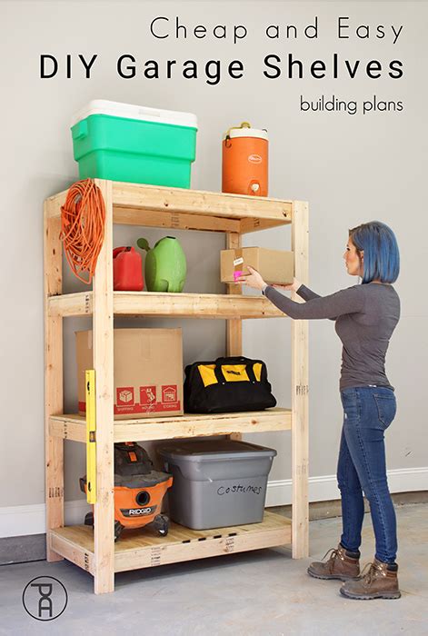 Tight on space in the garage? Cheap and Easy DIY Garage Shelves in 2020 | Diy storage ...