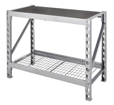 Mastercraft Steel Folding Workbenchwork Table W Adjustable Shelves