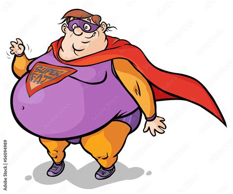 Fat Superhero Character The Logo Is On Separated Layer Stock Vector
