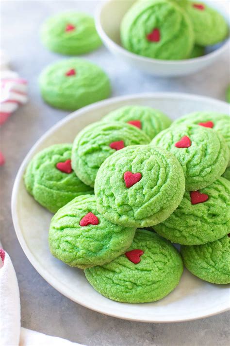 Christmas cookies to make now and freeze for later. Dairy Free Grinch Cookies - Simply Whisked
