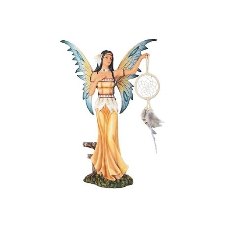 Q Max 16h Native American Fairy Holding Dream Catcher Statue Fantasy