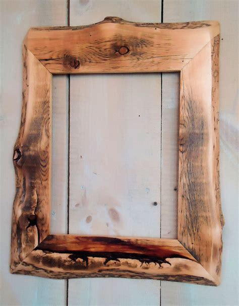 handmade rustic wood frame 11x14 clear poly etsy