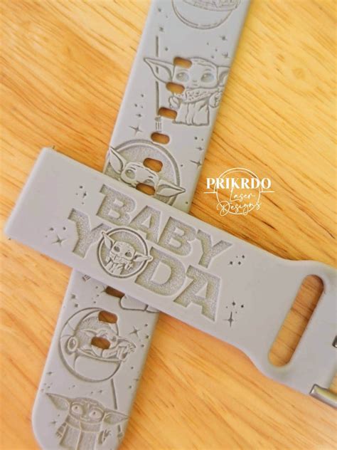 Baby Yoda Engraved Watch Band Compatible For The A Etsy