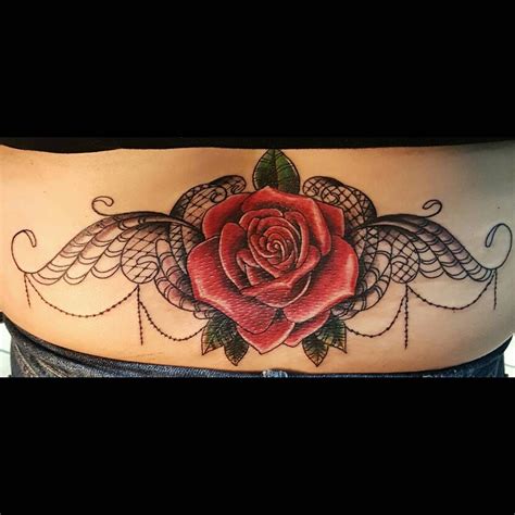 3d rose and lace tramp stamp tattoo tramp stamp tattoos lower back tattoo designs back