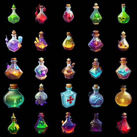 Fantasy Potion Icons Set 100 Enchanting Designs Fantasy Potion