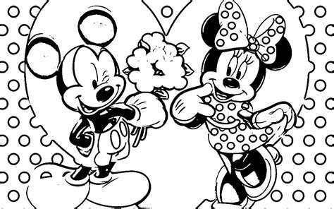 Mickey And Minnie Mouse In Love Coloring Pages Coloring Home