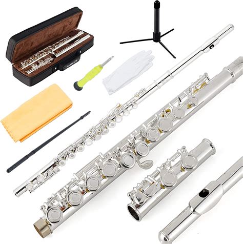 Eastrock Openclosed Hole Flutes C 16 Keys Silver Plated
