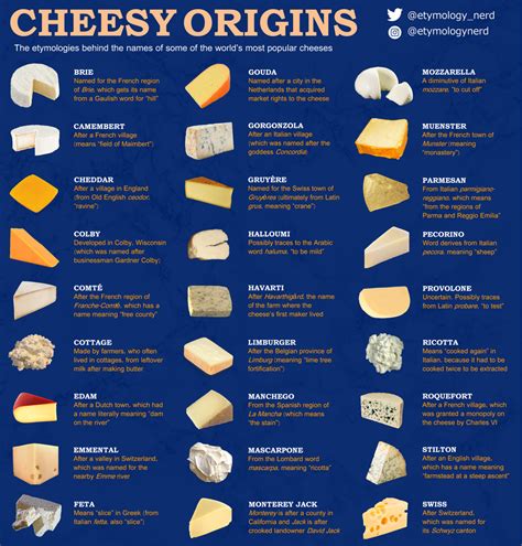 I Made An Infographic Explaining The Etymologies Behind Various Cheese