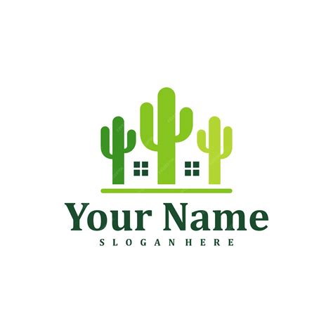 Premium Vector House Cactus Logo Design Template Creative Cactus Logo