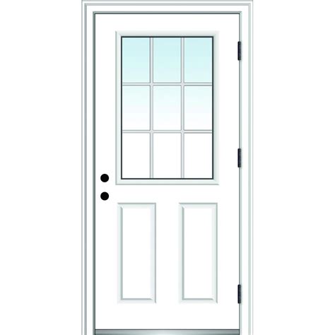 National Door Company Zz364959l Steel Primed Left Hand Outswing Prehung Door 1 2 Lite 2