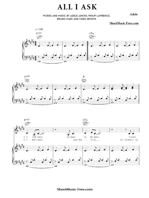 Download All I Ask Sheet Music Adele Download