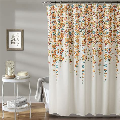 Lush Decor Weeping Flower Bright Colorful Floral Polyester Shower