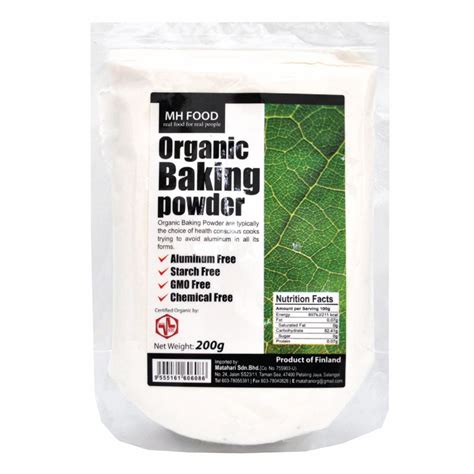 Mh Food Organic Baking Powder Finland 200g And Natural Baking Soda