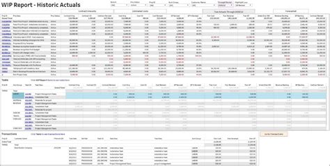 Construction Wip Report Template Excel