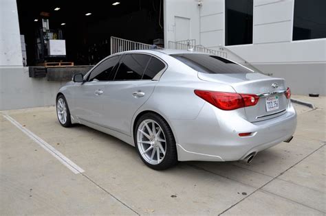 Infiniti Q50 Silver With Avant Garde M621 Aftermarket Wheels Wheel Front