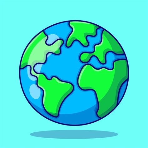 Premium Vector Cartoon Globe With Colored Hand Drawn Doodle Style