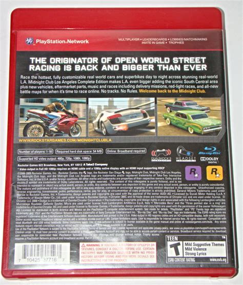 Playstation 3 Midnight Club Los Angeles Complete Edition Complete