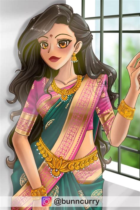 Pin On Anime Girl In Saree