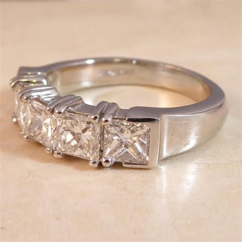 Modern 181 Carat Diamond Five Stone Ring Princess Cut Diamonds