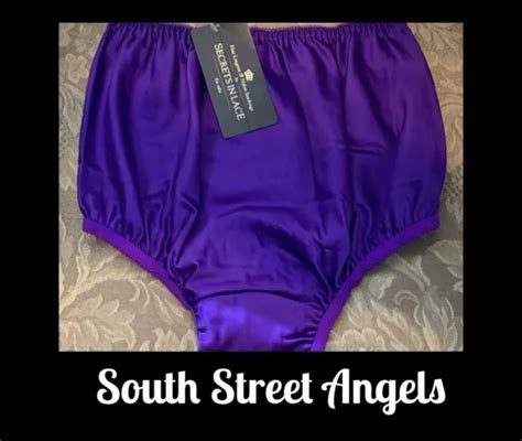 Secrets In Lace ~ Royal Purple Satin Pin Up Full Brief Panties ~ Size
