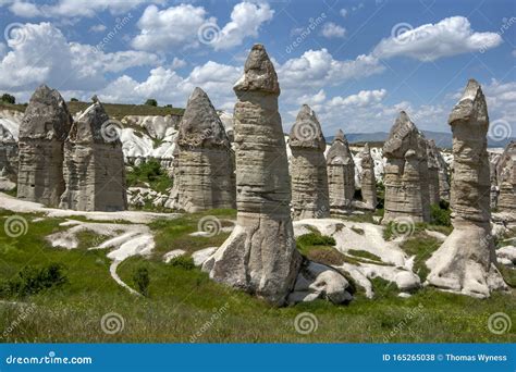 Fairy Chimneys In Love Valley At Goreme Stock Photo Image Of Blue