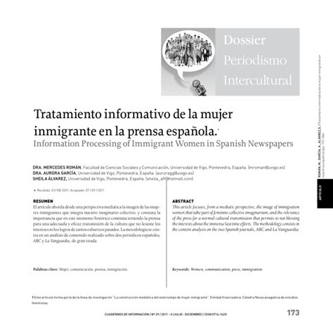 Tratamiento Informativo De La Mujer Inmigrante En