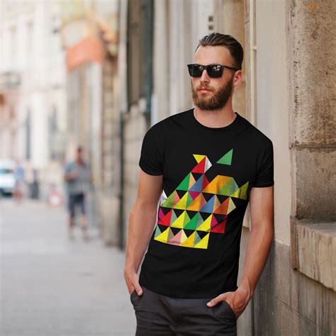 Wellcoda Geometric Shape Mens T Shirt Colorful Graphic Design Printed Tee Ebay