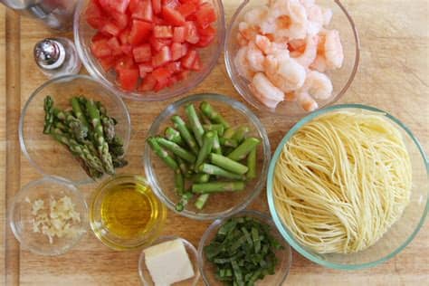 Use them in commercial designs under lifetime, perpetual & worldwide rights. Angel Hair Pasta with Shrimp, Asparagus and Basil