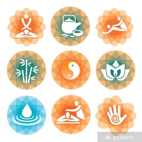 Poster Massage Spa Symbols Backgrounds Pixersuk