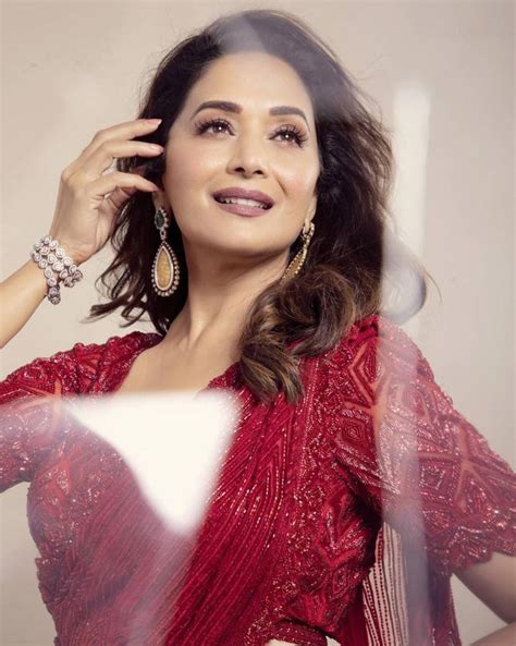 Madhuri Dixit Nene Personified Elegance In Her Monochromatic Bright Red