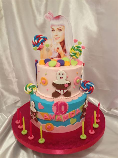 Katy Perry Cake Time Consuming Cake Buttercream Cake With Fondant Decorations NOt My Design