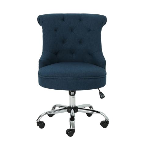 Our desk chairs are made with ergonomic comfort in mind to make every workday easier. Noble House Auden Tufted Back Navy Blue Fabric Home Office ...