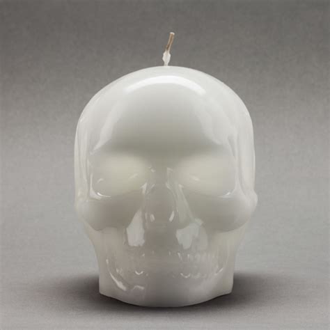 Large White Skull Candles