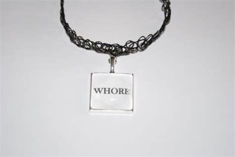 Whore Word Black Pvc Choker Necklace Jewellery Daddys Girl Submissive