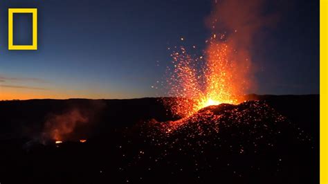 Soar Over A Red Hot Volcanic Eruption National Geographic Ctm