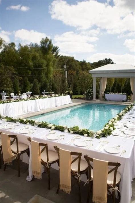 Backyard Wedding Ceremony With Pool Ideas In Backyard Wedding