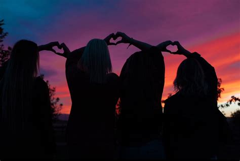 Sunset With Friends Silhouette Photos Silhouette Silhouette