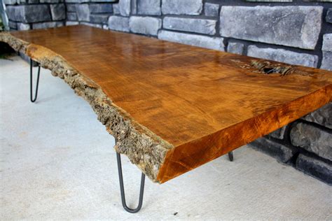 Custom Made Live Edge Solid Wood Coffee Table End Table