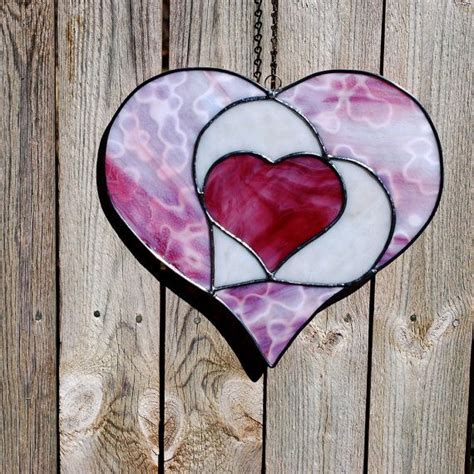 Valentine Heart Stained Glass Suncatcher By Ahouseofshards On Etsy