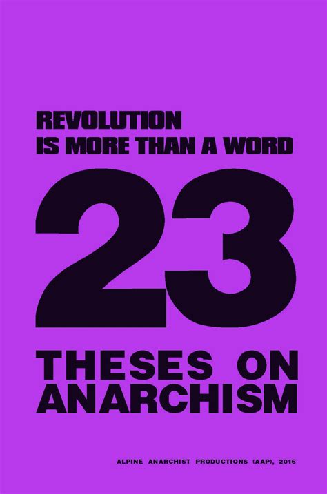 Revolution Is More Than A Word 23 Theses On Anarchism Burning Books