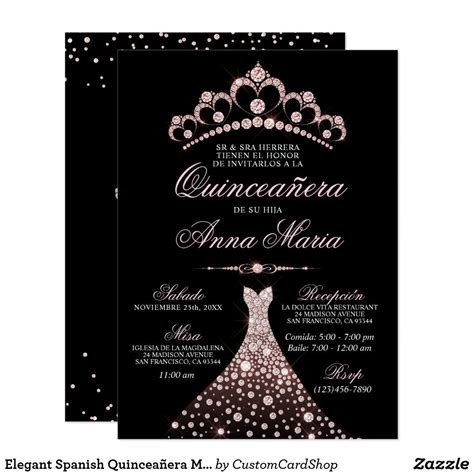 elegant spanish quinceañera mis quince pink invitation in 2021 pink invitations