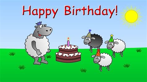 Happy Birthday Funny Animated Sheep Cartoon Video Greeting Song With